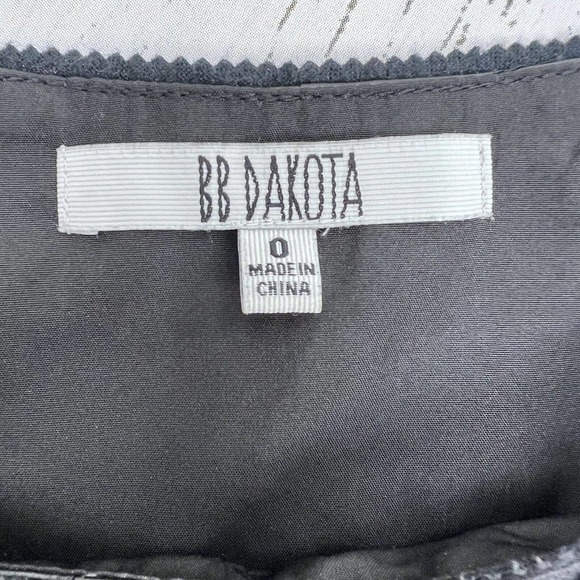 BB Dakota Size 0 Branson Black Dress Faux Leather Paillette Cocktail Sheath - Picture 12 of 12